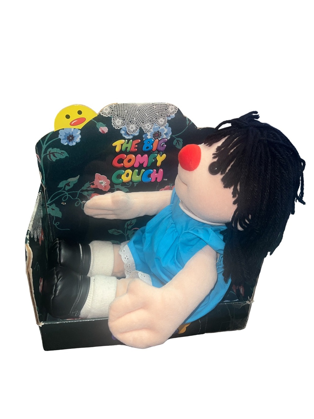 Vintage 1995 Big Comfy Couch Molly Doll Plush Toy 18” Blue Dress  w/Box - READ